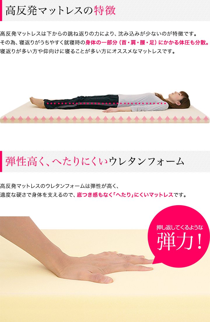 Amazon.co.jp: ottostyle.jp マットレス 高反発 硬さ180N ニュートン